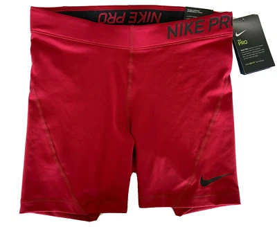 NEW NIKE PRO [M] Women's 5.0" Tight Fit COMPRESSION SHORTS-Red 889588-618 - Image 1 of 3