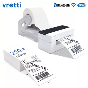 Vretti Label Printer WiFi/Bluetooth+USB 4X6 Thermal Label for Royal Mail Hermes  - Picture 1 of 24