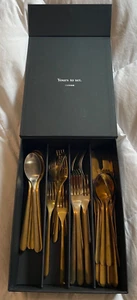 Year & Day Flatware Gold Finish Stainless "Cambridge" Set of 45 Pcs - Picture 1 of 14