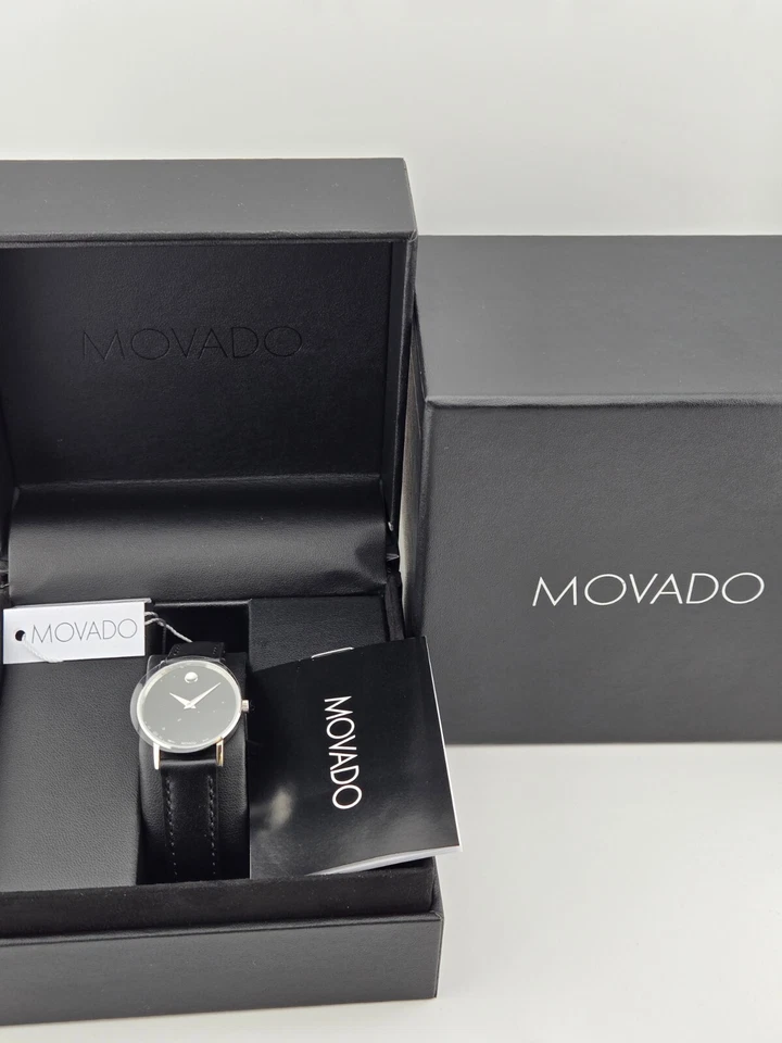 Precio de venta sugerido por el fabricante $895 | Reloj Movado para mujer clásico esfera negra - 0607317 NUEVO Foto 1 de 4