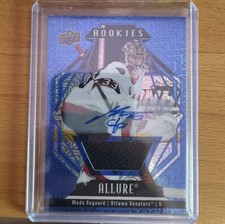 2022-23 Allure Senators Mads Sogaard Blue Line Auto Jersey Rookies Card /75 RC