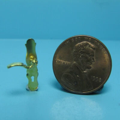 Dollhouse Miniature Gold Tone French Door Lever Handle with Key Hole CLA05579 - Image 1 of 2