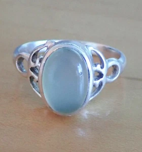 Sz 8 Vintage Native American Indian Sterling Silver Aventurine Handcrafted Ring - Picture 1 of 6