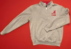 Alabama Crimson Tide Para Hombre Coliseo Gris Cuarto Cremallera Manga Larga Talla Pequeña - Imagen 1 de 10