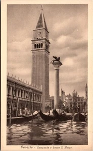 Vtg Venezia Italy Venice Campanile e Leone S. Marco Bell Tower Postcard - Picture 1 of 2