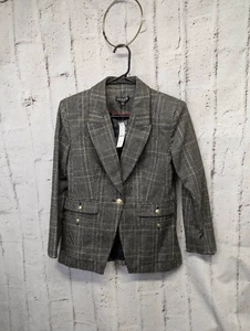 J. Crew Vivienne Blazer In Plaid Italian Wool Wool Blend Sz 2P NWT Old Money Qui - Picture 1 of 14