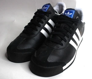 Adidas Samoa Men’s Size 10 Black White Leather Sneakers Trefoil Classic 019351 - Picture 1 of 10