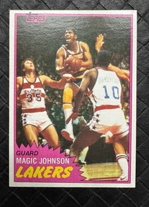 Tarjeta de baloncesto 1981-82 Topps #21 Earvin Magic Johnson Los Angeles Lakers Salón de la fama - Imagen 1 de 2