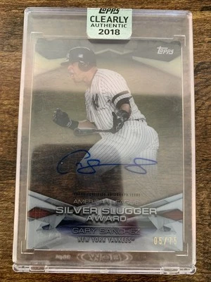 2018 Topps Clearly Authentic Gary Sanchez Silver Slugger Award Autograph /75 - Image 1 of 2