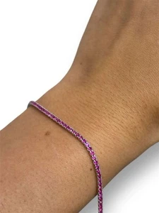 Tennis small rosa argento 925 - Foto 1 di 2