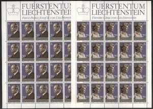 LIECHTENSTEIN 1983 Effigi dei Principi 2 MF MNH** - Picture 1 of 1