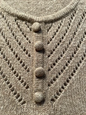 Womens Sleeveless Sweater GAP Size S Cotton Angora Blend Mocha Brown Pointelle - Image 1 of 4