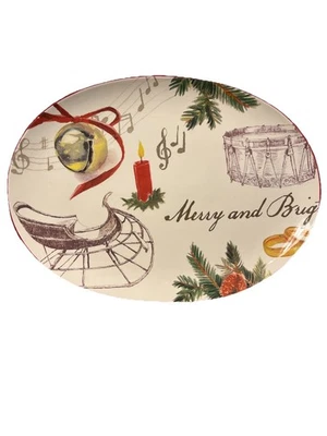 Williams Sonoma Christmas Carols Holiday 17" Serving Platter M Lacaze - Image 1 of 4