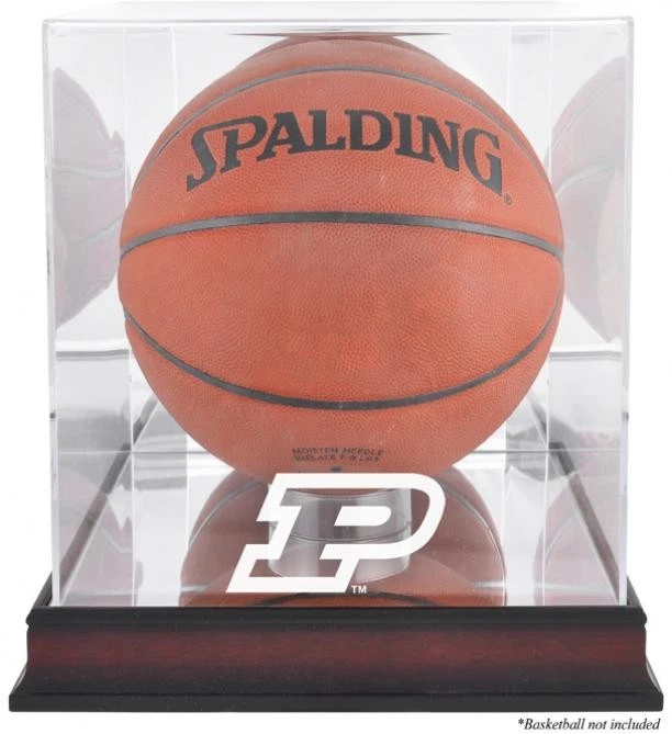 Purdue Boilermakers Mahogany Finish Basketball Display Case w/ Mirror Back - Image 1 of 1