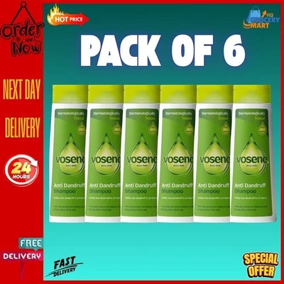 Vosene Original Anti-Dandruff Itchy Scalp Shampoo 300ml for daily use Box of 6 - Image 1 of 4