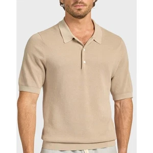 Academy Brand Riley Knit Polo Oatmeal - Herren Small - Neu mit Etikett - Bild 1 von 6