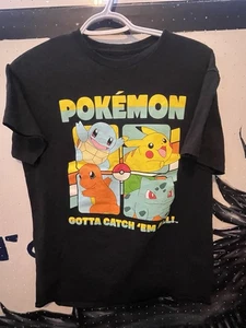 Pokemon Starter T-Shirt Herren Gr. M schwarz Pikachu Charmander Bulbasaur Squirtle - Bild 1 von 4