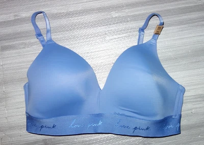 Love Pink Victoria's Secret Bra Wireless Lightly Padded Blue Size 36C - Image 1 of 4