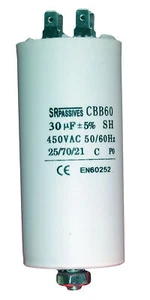 Condensateur moteur de démarrage / permanent 30µF 30uF 450V à cosses + vis CBB60 - Picture 1 of 5