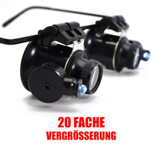 Brillenlupe Lupenbrille Kopflupe Juwelier Uhrmacher LED Lupe 20x Vergrösserung