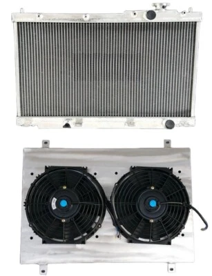 Radiador de 3 filas + cubierta + ventiladores para Honda Civic Acura Reverb LX EX GX HX L4 2001-2005 Foto 1 de 4