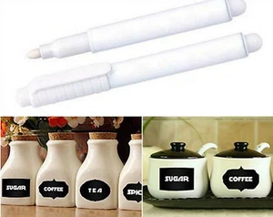 2x White Liquid Chalk Pen Marker For Windows Glass Chalkboard Blackboard Art - Picture 1 of 8