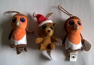 TY Mini Beanie Baby Robbie Robin & Holly Teddy Bear Christmas McDonalds 2021 - Picture 1 of 6