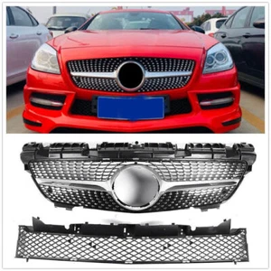 Parrilla de parachoques superior delantera rejilla de malla inferior para Benz R172 SLK200 SLK300 12-2016 - Imagen 1 de 7
