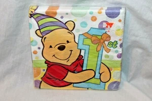 NEW WINNIE THE POOH DISNEY 16 LUNCHEON POOH 'S  1ST BIRTHDAY NAPKINS BOY - Picture 1 of 1