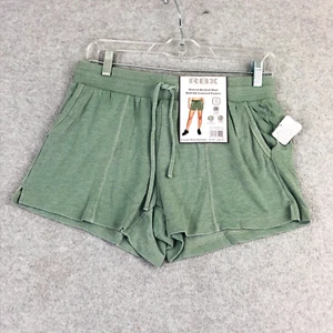RBX Shorts Womens Small Green Mid Rise Elastic Waist Drawstring Knit Casual NWT - Picture 1 of 14