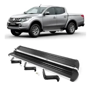 BLACK RUNNING BOARD SIDE STEPS RAILS FOR MITSUBISHI L200 TRITON SERIES 5 15-19 - Bild 1 von 8