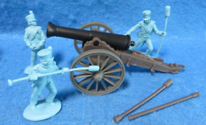 Classic Toy Soldiers ALAMO/NAPOLEONIC Howitzer cannon light blue crew 54MM