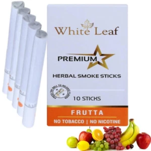 10 Sticks White Leaf Premium Herbal Smoke Frutta Flavour with Cinnamon Green Tea - Picture 1 of 5