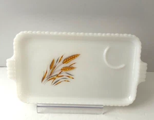 Fire King Anchor Hocking Vintage Milchglas Weizen Snack Tablett - Bild 1 von 5