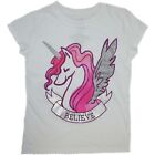 Unicorn with Glitter Wings & Horn "Believe" Big Girl's T-Shirt - NWT