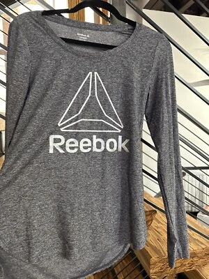 Camiseta deportiva de manga larga para mujer Reebok negra brezo nueva sin etiquetas - talla S Foto 1 de 4
