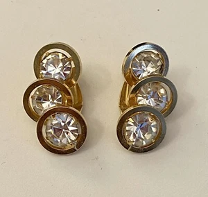 Orecchini a clip firmati JUDY LEE tono oro strass cristallo - Bellissimi! - Foto 1 di 8