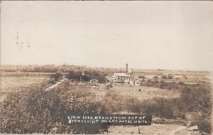 Brownsville TX: 1916 RPPC Vogelperspektive von Mexiko Vintage Texas Foto Postkarte - Bild 1 von 2