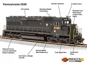 BROADWAY LIMITED 4289 HO EMD SD45 PRR 6148 Brunswick GRN Paragon4 Sound/DC/DCC - Picture 1 of 1