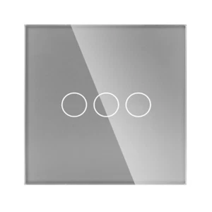 3 Gang Glas Lichtschalter Zigbee kein neutral grau - Bild 1 von 2