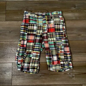 GapKids Cotton Cargo Patchwork Madras Boys Shorts size 10 - Picture 1 of 10