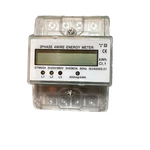 5-80A Energy Consumption Digital Electric Power Meter 3 Phase 4P KWh Meter ▷ - Picture 1 of 6