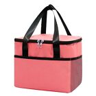 Thermal Insulated Cooler Lunch Tote Purse Hot Bag With Padded Handles Gray