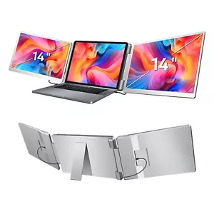 14in Laptop Screen Extender 1200P FHD Portable Triple Monitor For Laptop Fol Set - Picture 1 of 12
