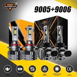 AUXBEAM 9005+9006 220W Canbus LED Headlight For Chevy Silverado 1500 1999-2006 - Picture 1 of 12