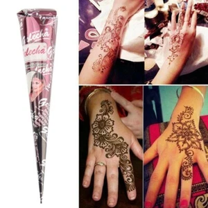 New 100% Natural Golecha Herbal Heena Temparary Body Art Mehandi Cones - Picture 1 of 4