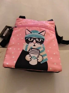 Mini Mochila Gato Rosa Blanco Poke Dot Edades 13+ Nueva con Etiquetas - Imagen 1 de 3
