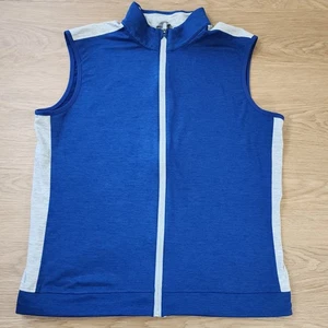 PUMA Cloudspun T7 Golf Vest Mens L Blue/Gray Soft Stretch Full Zip Activewear - Picture 1 of 10