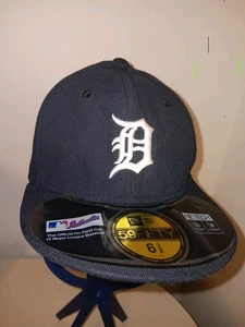 New Era 59FIFTY MLB Detroit Tigers On Field Blue Fitted Hat 6 3/8 - Picture 1 of 7