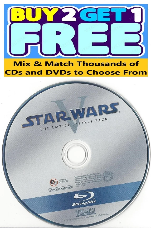 Star Wars The Empire Strikes Back (Blu-ray Disc, 1980) Disc Only U.S. Issue - Image 1 of 1